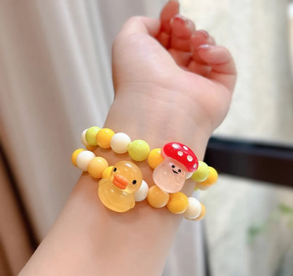 Wholesale Jewelry Cute Flower Mushroom Duck Arylic Beaded Bracelets