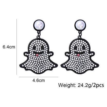 1 Pair Cute Funny Grimace Inlay Alloy Artificial Pearls Gold Plated Drop Earrings