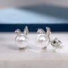 Wholesale Jewelry Cute Geometric Animal Zodiac Copper Mixed Gemstone Inlay Zirconia Cat Ears Imitation Pearl Necklace For Women