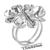 Wholesale Jewelry Cute Geometric Flower 304 Stainless Steel 18K Gold Plated Irregular Polishing Adjustable Ring