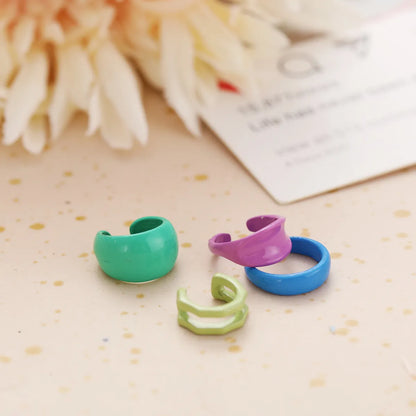 Wholesale Jewelry Cute Geometric Multi-color Ear Clip Set Gooddiy