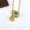 Wholesale Jewelry Cute Gold Plated Balloon Bubble Pendant Snake Chain Necklace Copper Alloy With Zircon Inlay And Letter Pattern