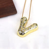Wholesale Jewelry Cute Gold Plated Balloon Bubble Pendant Snake Chain Necklace Copper Alloy With Zircon Inlay And Letter Pattern