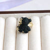 Wholesale Jewelry Cute Resin Animal Bear Inlaid Zirconium Electroplated Open Ring For Women