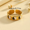 Wholesale Jewelry Cute Romantic Pastoral Leaves Heart Shape Snake 304 Stainless Steel 18K Gold Plated Enamel Rings