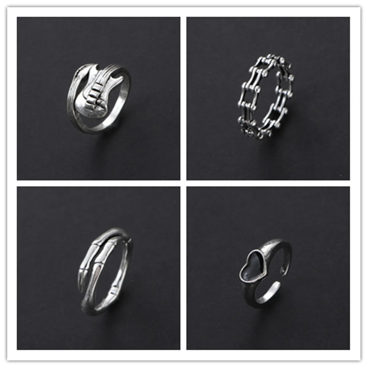 Wholesale Jewelry Cute Shiny Letter Alloy Asymmetrical Open Rings