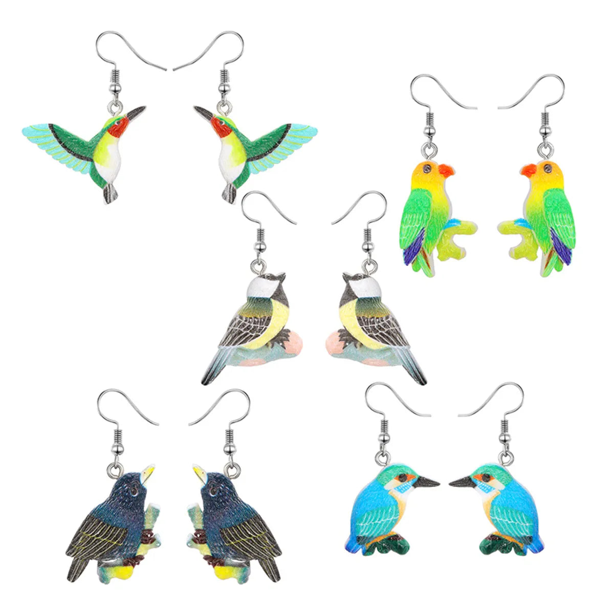 Wholesale Jewelry Cute Simple Style Bird Resin Drop Earrings