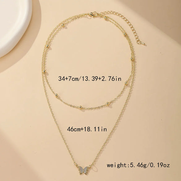 Wholesale Jewelry Cute Simple Style Butterfly 304 Stainless Steel Gold Plated Pendant Necklace