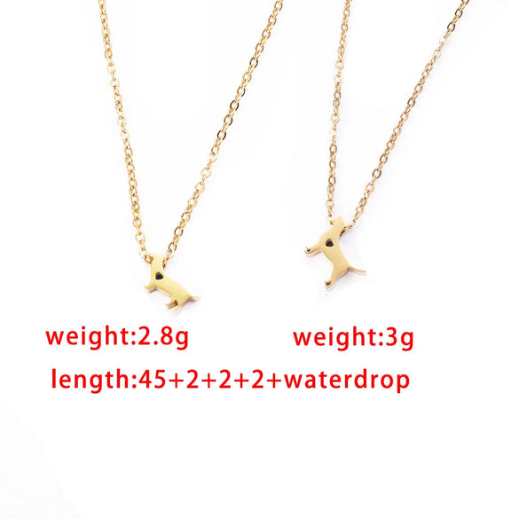 Wholesale Jewelry Cute Simple Style Dog Heart Shape 304 Stainless Steel 18K Gold Plated Plating Pendant Necklace