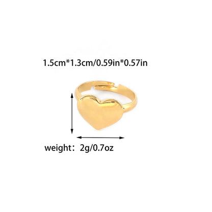 Wholesale Jewelry Cute Simple Style Heart Shape Rhombus Bow Knot 304 Stainless Steel 14K Gold Plated Plating Hollow Out Rings