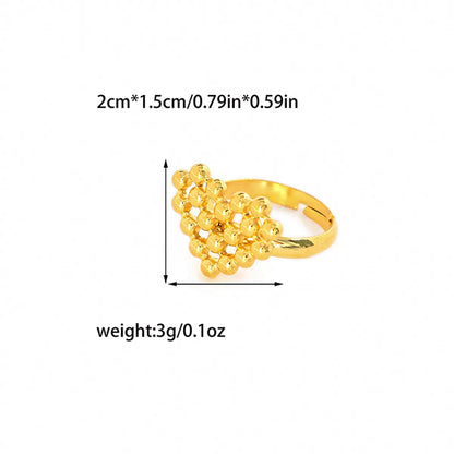 Wholesale Jewelry Cute Simple Style Heart Shape Rhombus Bow Knot 304 Stainless Steel 14K Gold Plated Plating Hollow Out Rings