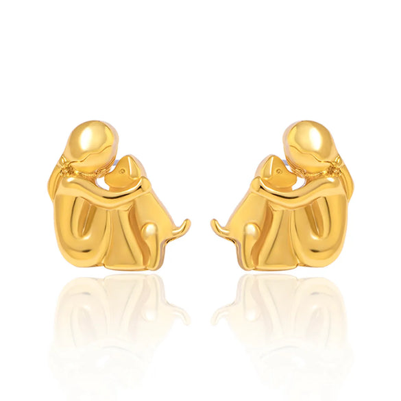 1 Pair Cute Simple Style Human Dog Alloy Ear Studs