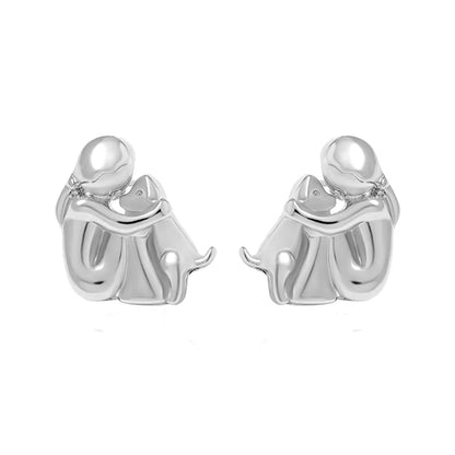 1 Pair Cute Simple Style Human Dog Alloy Ear Studs