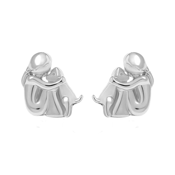 1 Pair Cute Simple Style Human Dog Alloy Ear Studs
