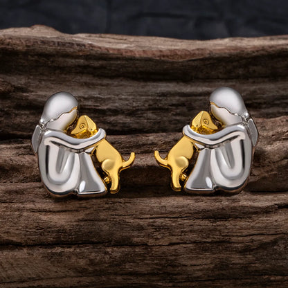 1 Pair Cute Simple Style Human Dog Alloy Ear Studs