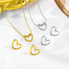 Wholesale Jewelry Cute Simple Style Roman Style Heart Shape 304 Stainless Steel 18K Gold Plated Earrings Necklace