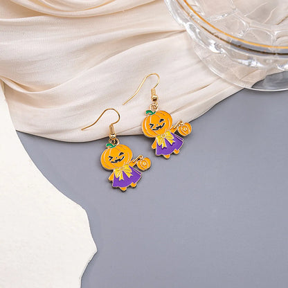 Wholesale Jewelry Cute Spider Alloy Enamel Drop Earrings