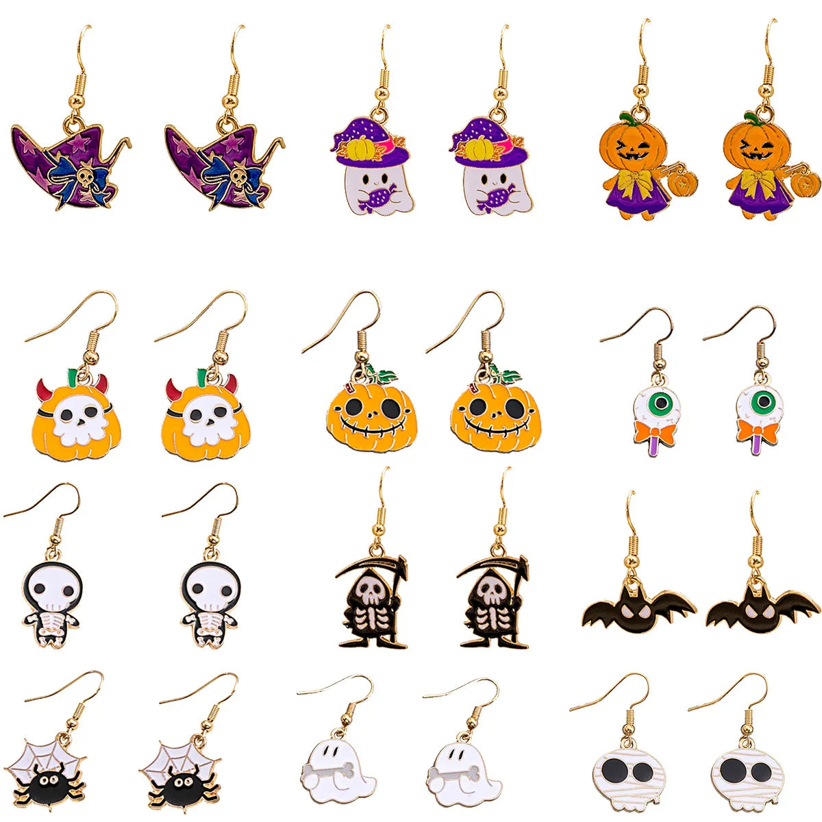 Wholesale Jewelry Cute Spider Alloy Enamel Drop Earrings