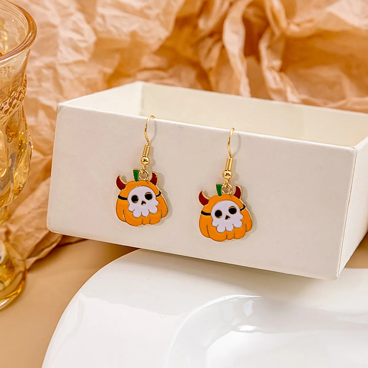 Wholesale Jewelry Cute Spider Alloy Enamel Drop Earrings