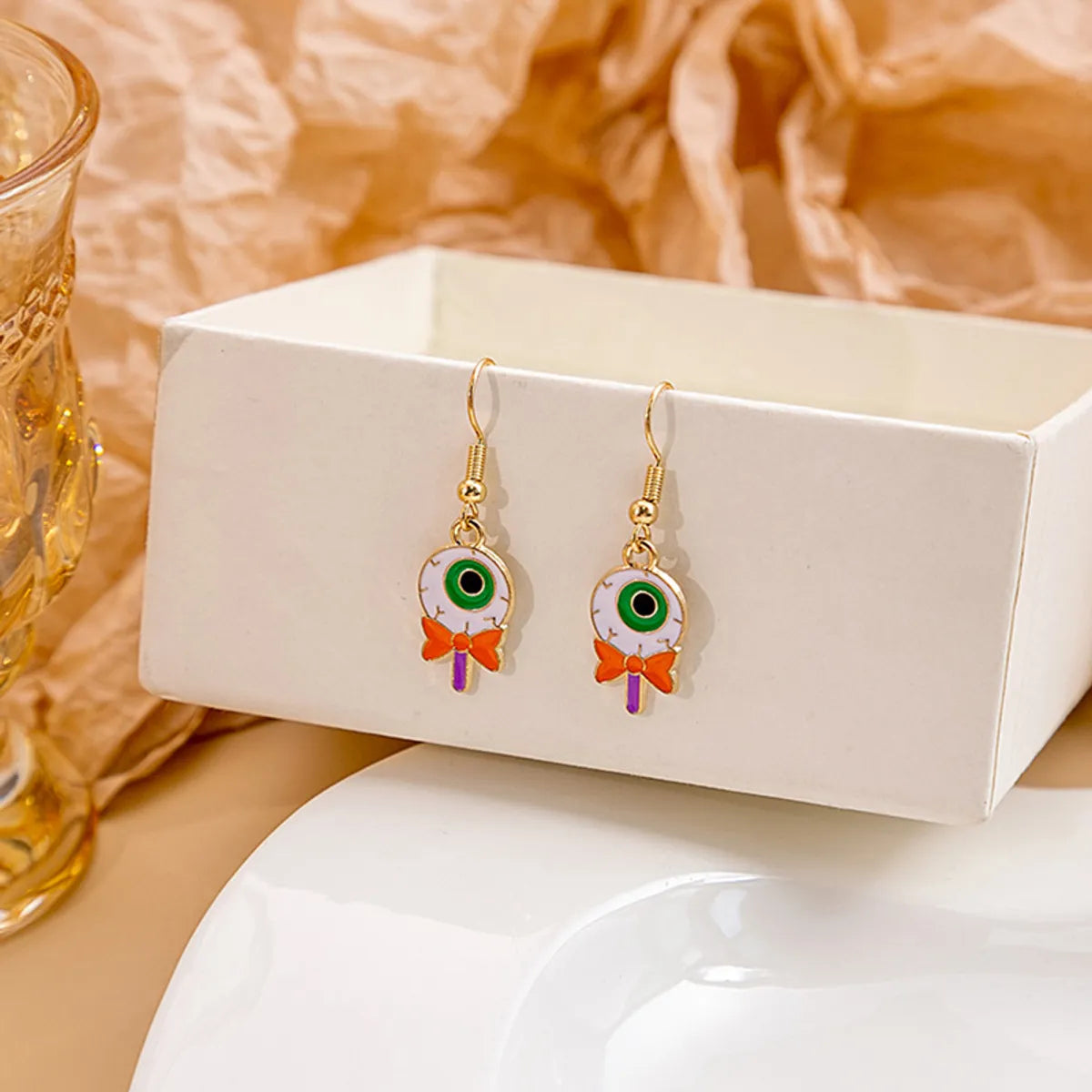 Wholesale Jewelry Cute Spider Alloy Enamel Drop Earrings