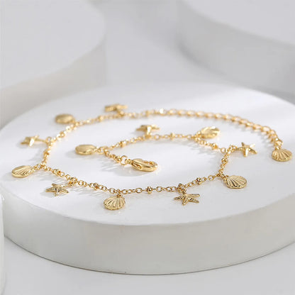 Wholesale Jewelry Cute Starfish Copper Anklet