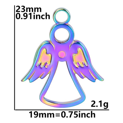 Wholesale Jewelry Cute Sweet Angel 304 Stainless Steel 18K Gold Plated Hollow Out Pendant Necklace