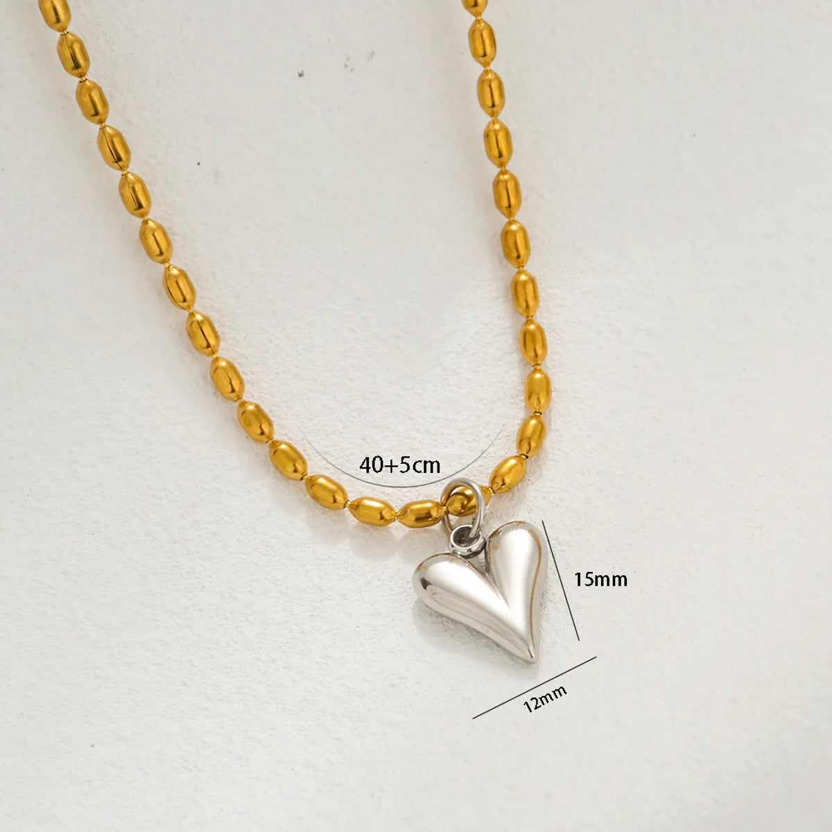 Wholesale Jewelry Cute Sweet Classic Style Heart Shape Floral Bow Knot 304 Stainless Steel Pendant Necklace