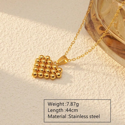 Wholesale Jewelry Cute Sweet Heart Shape 304 Stainless Steel 18K Gold Plated Jewelry Set