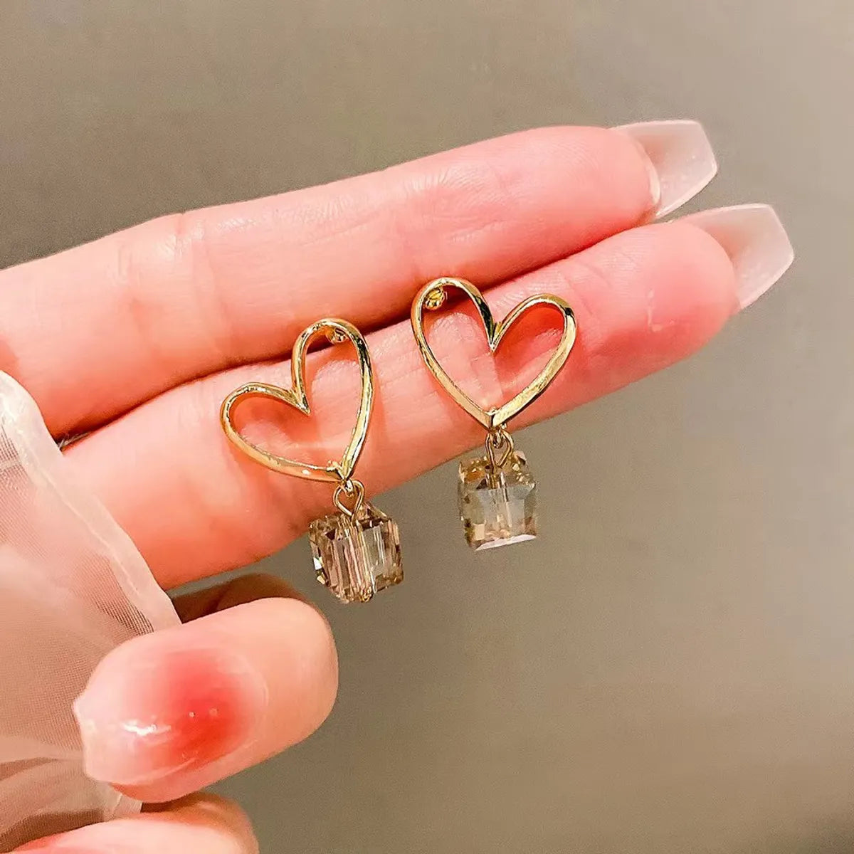 Wholesale Jewelry Cute Sweet Heart Shape Alloy Plating Drop Earrings