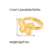 Wholesale Jewelry Cute Sweet Simple Style Sunflower Heart Shape Butterfly 304 Stainless Steel 14K Gold Plated Plating Hollow Out Adjustable Ring