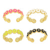 Wholesale Jewelry Daisy Enamel Copper Open Ring Electroplating Minimalist Design