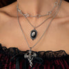 Wholesale Jewelry Dark Fashion Geometric Metal Alloy Heart Wings Swordshaped Pendant Necklace For Women With Electroplating
