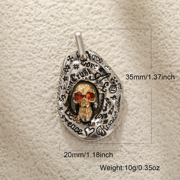 Wholesale Jewelry Dark Style Copper Goldplated Skull Crown Pumpkin Pendant Necklace With Zirconia Design