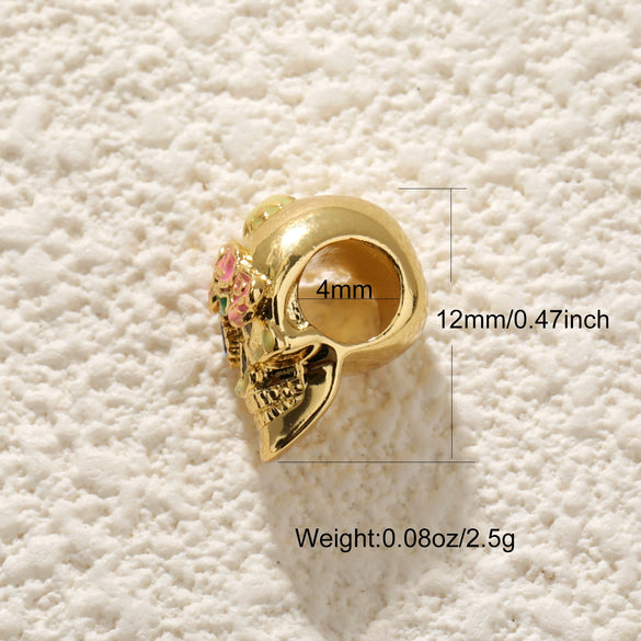 Wholesale Jewelry Dark Style Copper Goldplated Skull Crown Pumpkin Pendant Necklace With Zirconia Design