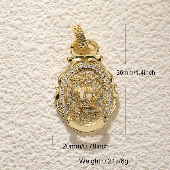 Wholesale Jewelry Dark Style Copper Goldplated Skull Crown Pumpkin Pendant Necklace With Zirconia Design