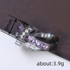 Wholesale Jewelry Dark Style Geometric Copper Ring With Zirconia Double Layer Design For Women
