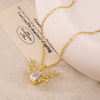 Wholesale Jewelry Deer Antler Titanium Steel And Copper Real Gold Plated Necklace Sweet Animal Style Fashion Accessories