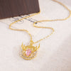Wholesale Jewelry Deer Antler Titanium Steel And Copper Real Gold Plated Necklace Sweet Animal Style Fashion Accessories