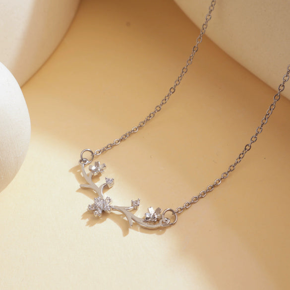 Wholesale Jewelry Deer Antler Titanium Steel And Copper Real Gold Plated Necklace Sweet Animal Style Fashion Accessories