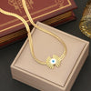 Wholesale Jewelry Devil's Eye Stainless Steel Clavicle Chain Necklace With Electroplating For Women