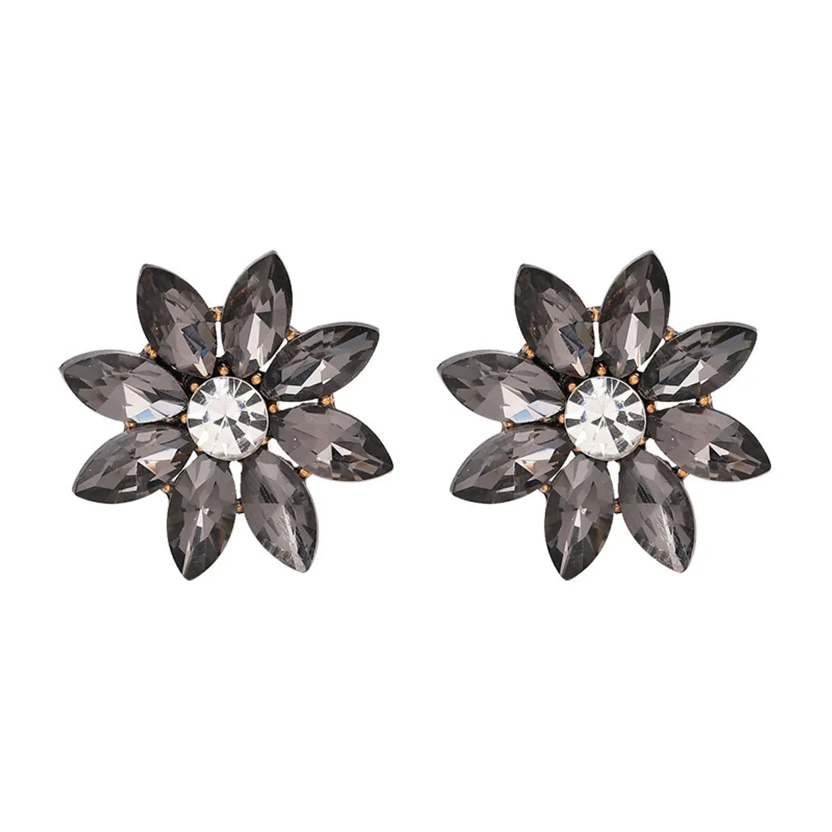 Wholesale Jewelry Diamond-studded Flower-shaped Earrings Gooddiy