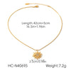 Wholesale Jewelry Diamond Sunflower Necklace Open Ring Earrings For Women Titanium Steel Stainless Steel Electroplated Flower Shape