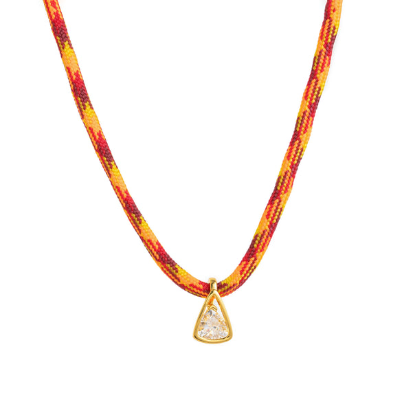 Wholesale Jewelry Dopamine Braided Colorful Rope Zircon Copper Geometric Electroplating Necklace For Women