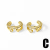 Wholesale Jewelry Doublelayer Ear Bone Clip Copper Geometric Style 18K Gold Plated Earrings