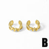 Wholesale Jewelry Doublelayer Ear Bone Clip Copper Geometric Style 18K Gold Plated Earrings