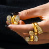 Wholesale Jewelry Dropshaped Zircon Multilayer Splicing 316L Stainless Steel 18K Gold Plated Geometric Ring For Women
