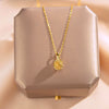Wholesale Jewelry Durian Shape Titanium Steel And Copper Electroplated Cross Chain Clavicle Necklace For Women