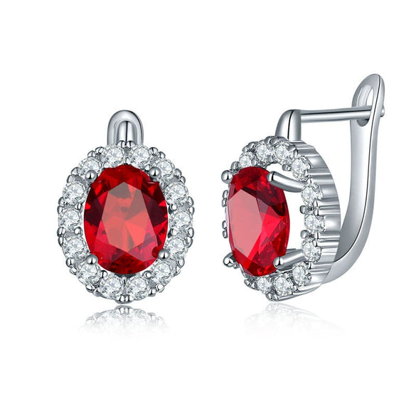 Wholesale Jewelry Earrings Environmental Protection Copper Heart Shaped Inlaid Zircon