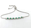 Wholesale Jewelry Eggshaped S925 Silver Cultivated Emerald Geometric Inlay Women's Bracelet