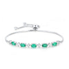 Wholesale Jewelry Eggshaped S925 Silver Cultivated Emerald Geometric Inlay Women's Bracelet